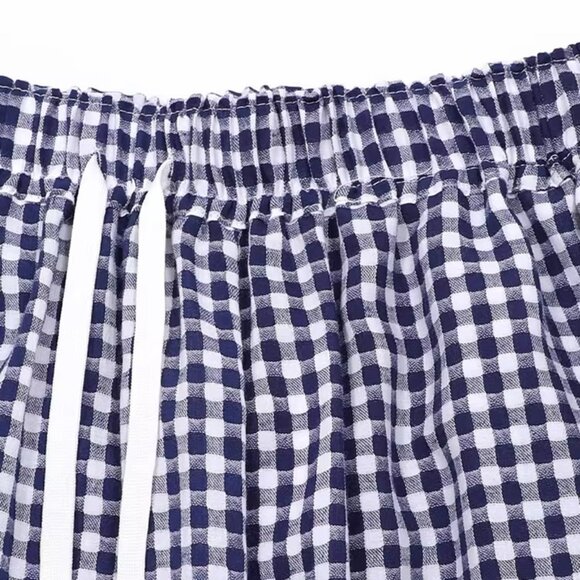 B.Sure Ruffled Plaid Casual Pants - Picture 3 of 4